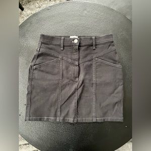 Black moto mini skirt